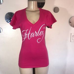 Sold !!Harley Davidsons t-shirt Medium pink
